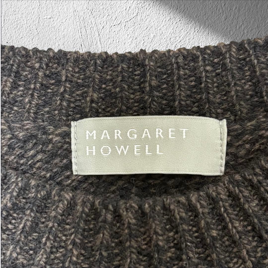 【美品】マーガレットハウエル カシミヤシルク混 贅沢ケーブルニット ブラウン Ⅱ