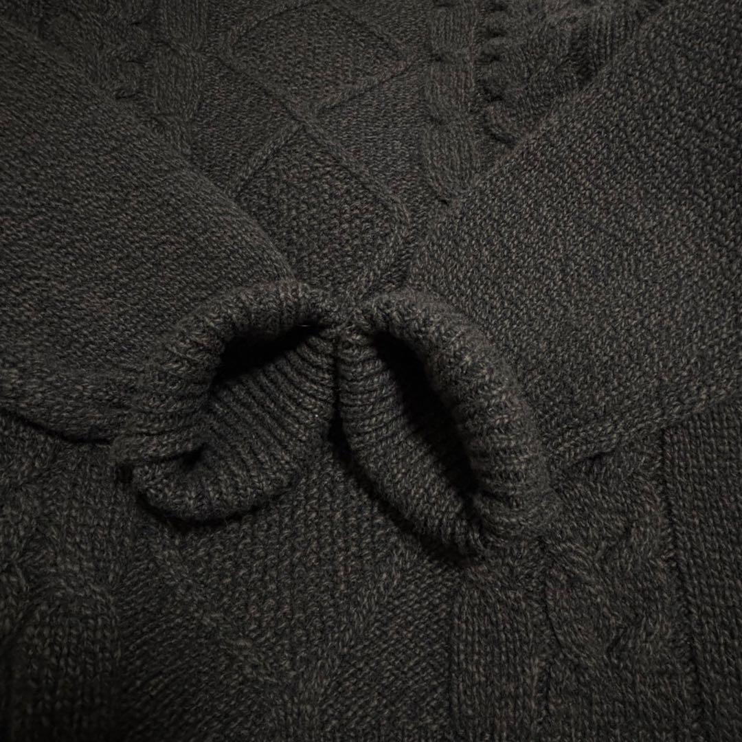 【美品】マーガレットハウエル カシミヤシルク混 贅沢ケーブルニット ブラウン Ⅱ