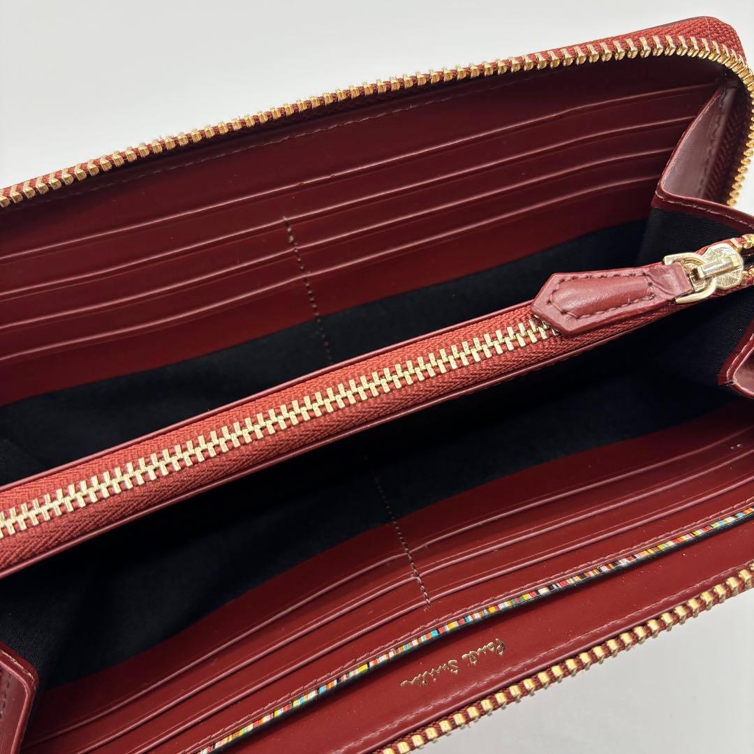 希少色✨️ポールスミス ラビット ラウンドファスナー長財布 レッド レザー 本革