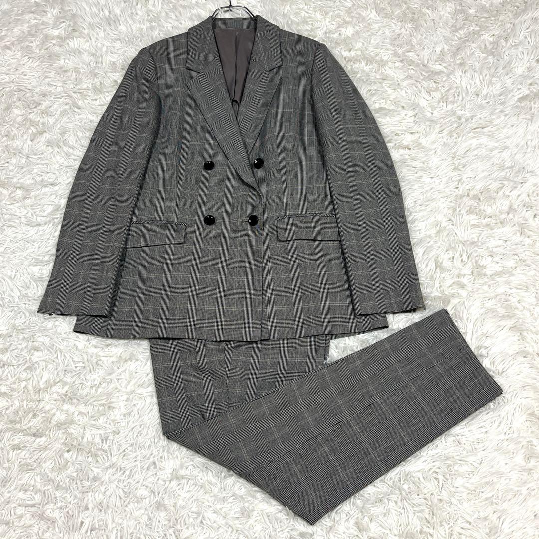 美品✨AOKI グレンチェックダブルジャケットパンツセットアップスーツ Lサイズ