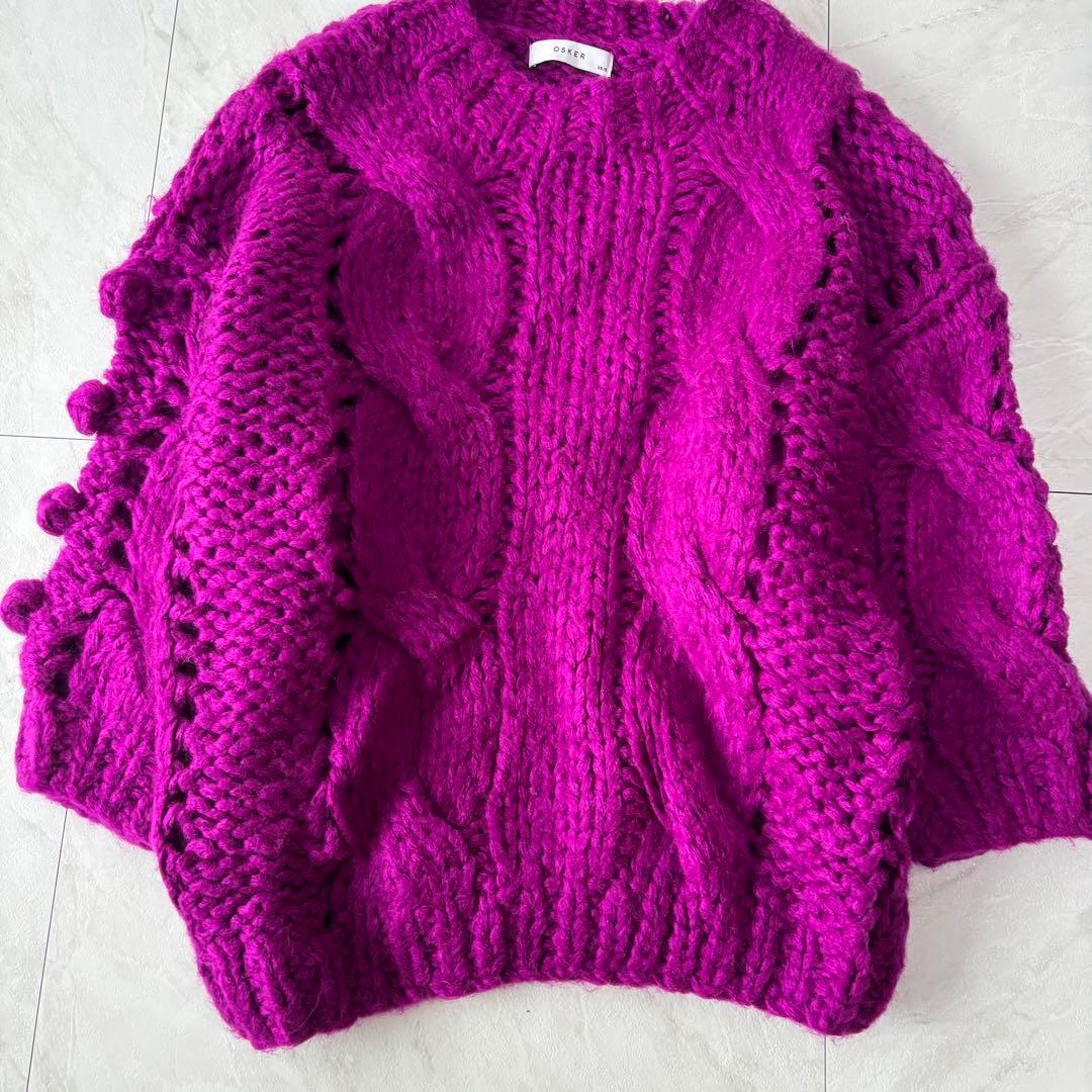 【田中みな実着用✨】OSKER オスカー　インスタ　ケーブル編みオーバーニット