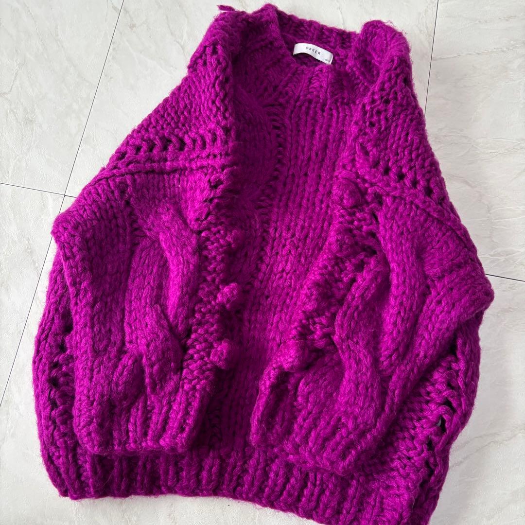 【田中みな実着用✨】OSKER オスカー　インスタ　ケーブル編みオーバーニット