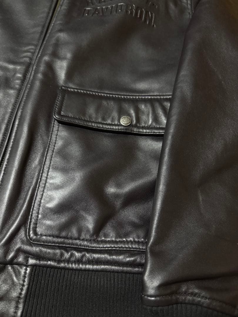 タグ付 純正 HARLEY DAVIDSON 羊革 レザージャケット 黒 L