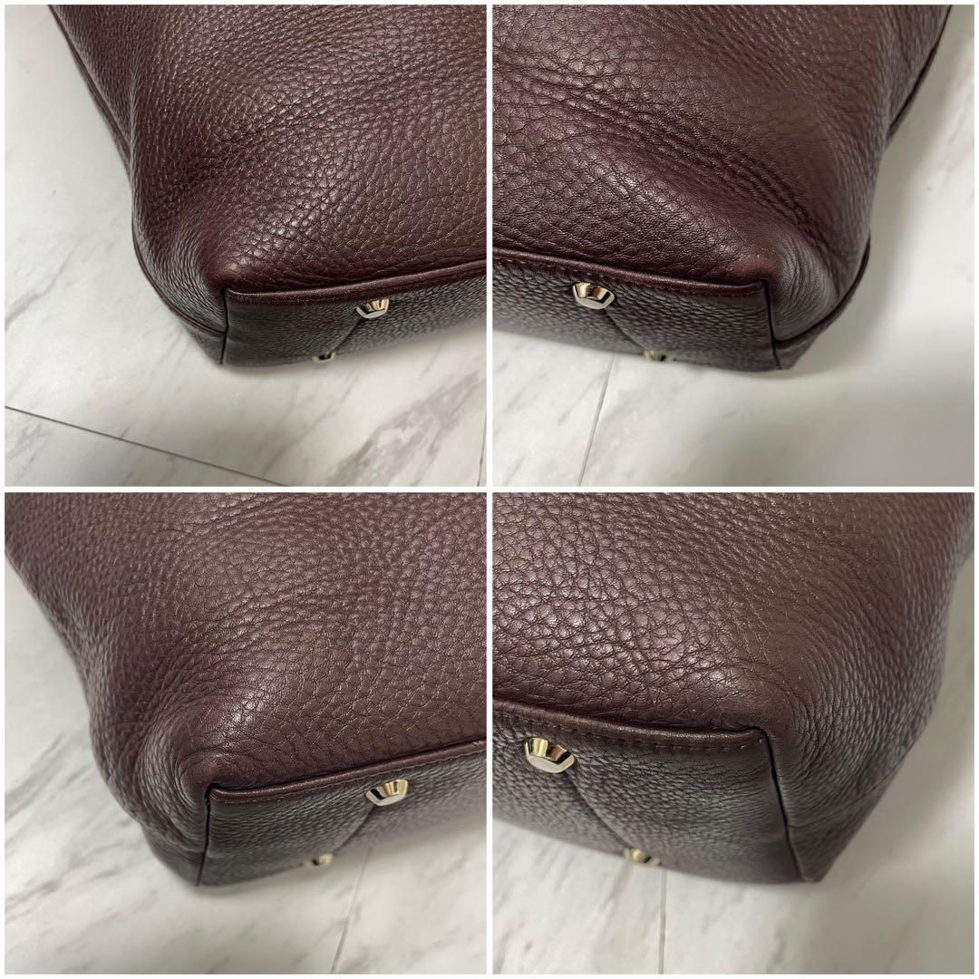 美品⭐️ポールスミス トートバッグ マルチストライプ シボ革 ブラウン A4