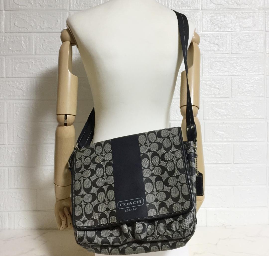 no32053 コーチ F70590 ヘリテージストライプ ショルダー バッグ