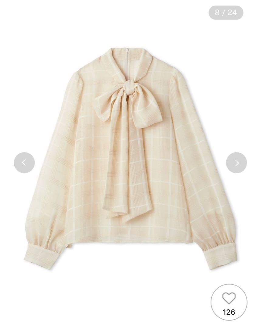 【タグ付き】フレイアイディー　ビックボウタイブラウス　CHECK