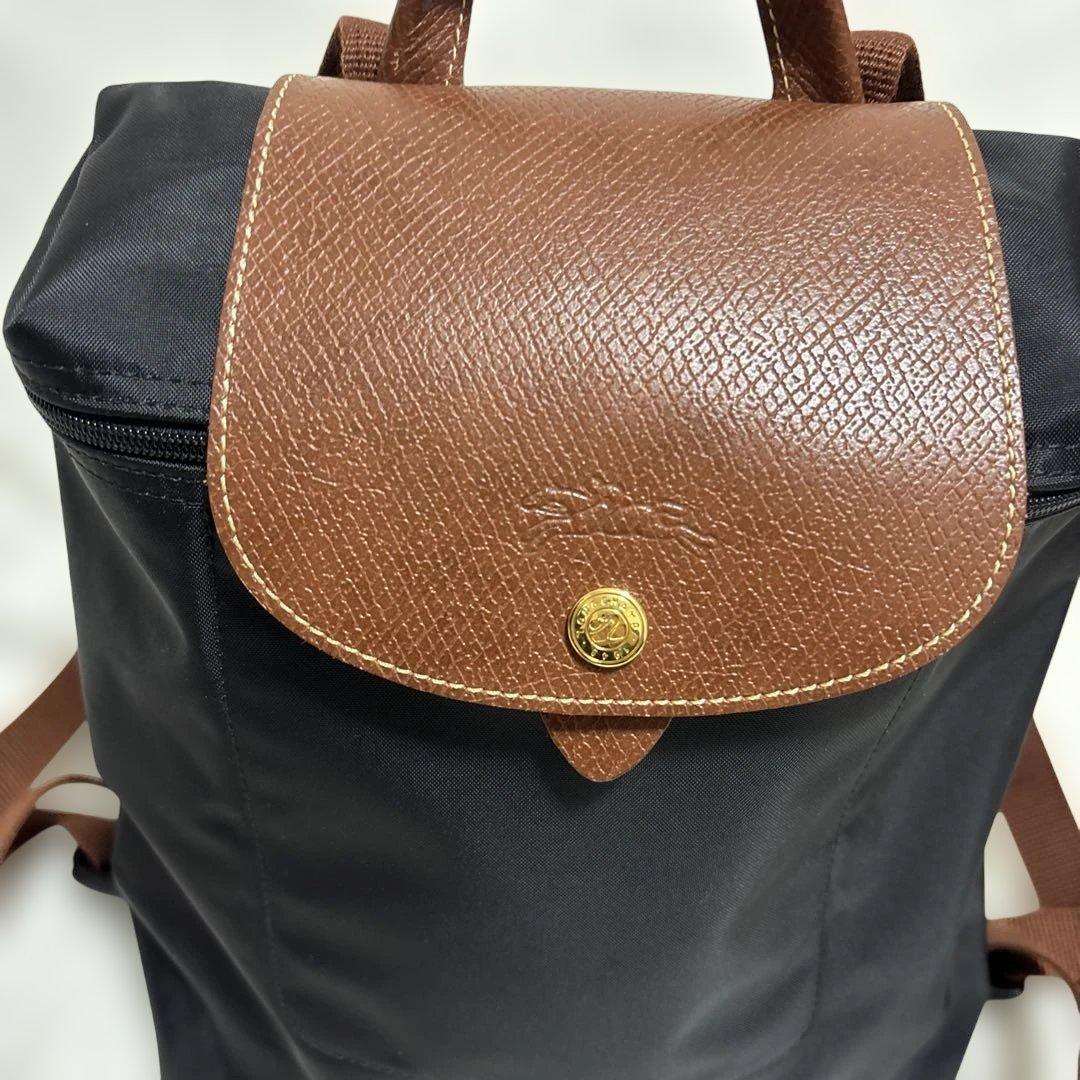 ♡【美品】LONGCHAMP♡リュック 黒　ブラウン ル・プリアージュ
