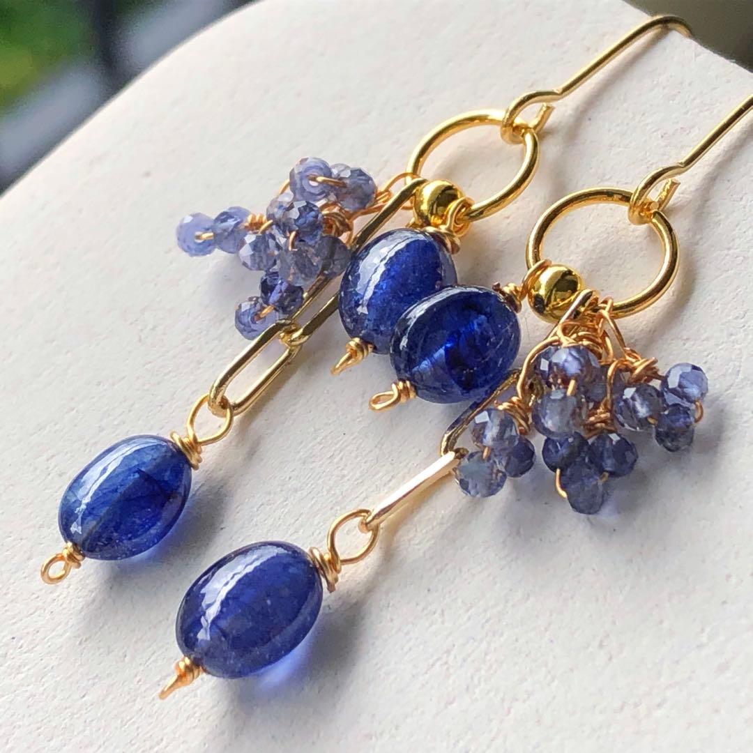 天然石♡大粒♡鮮やか極上ブルーサファイアのブレスレット14kgf