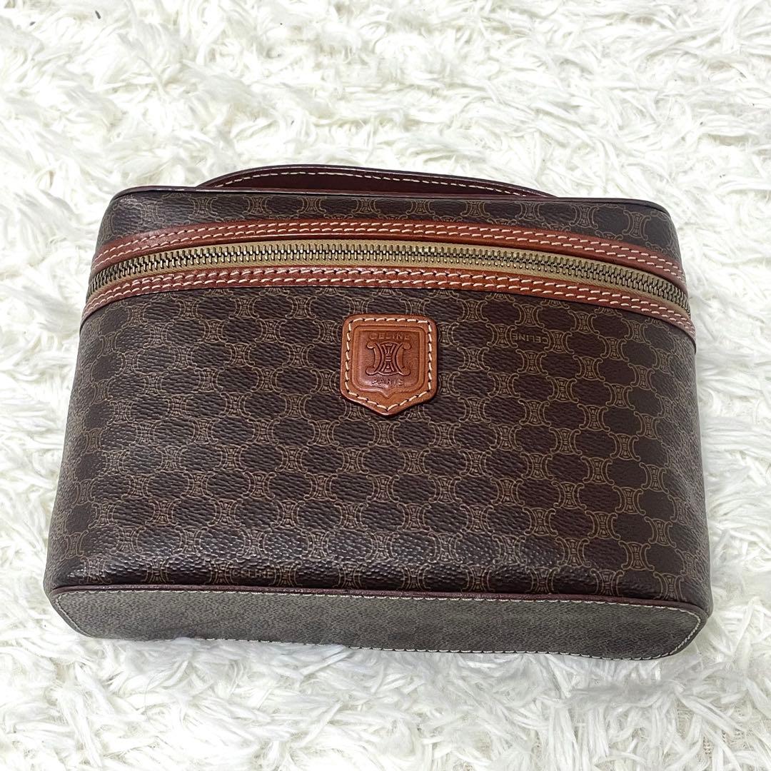 美品　CELINE セリーヌ バニティバッグ PVC マカダム柄 ヴィンテージ