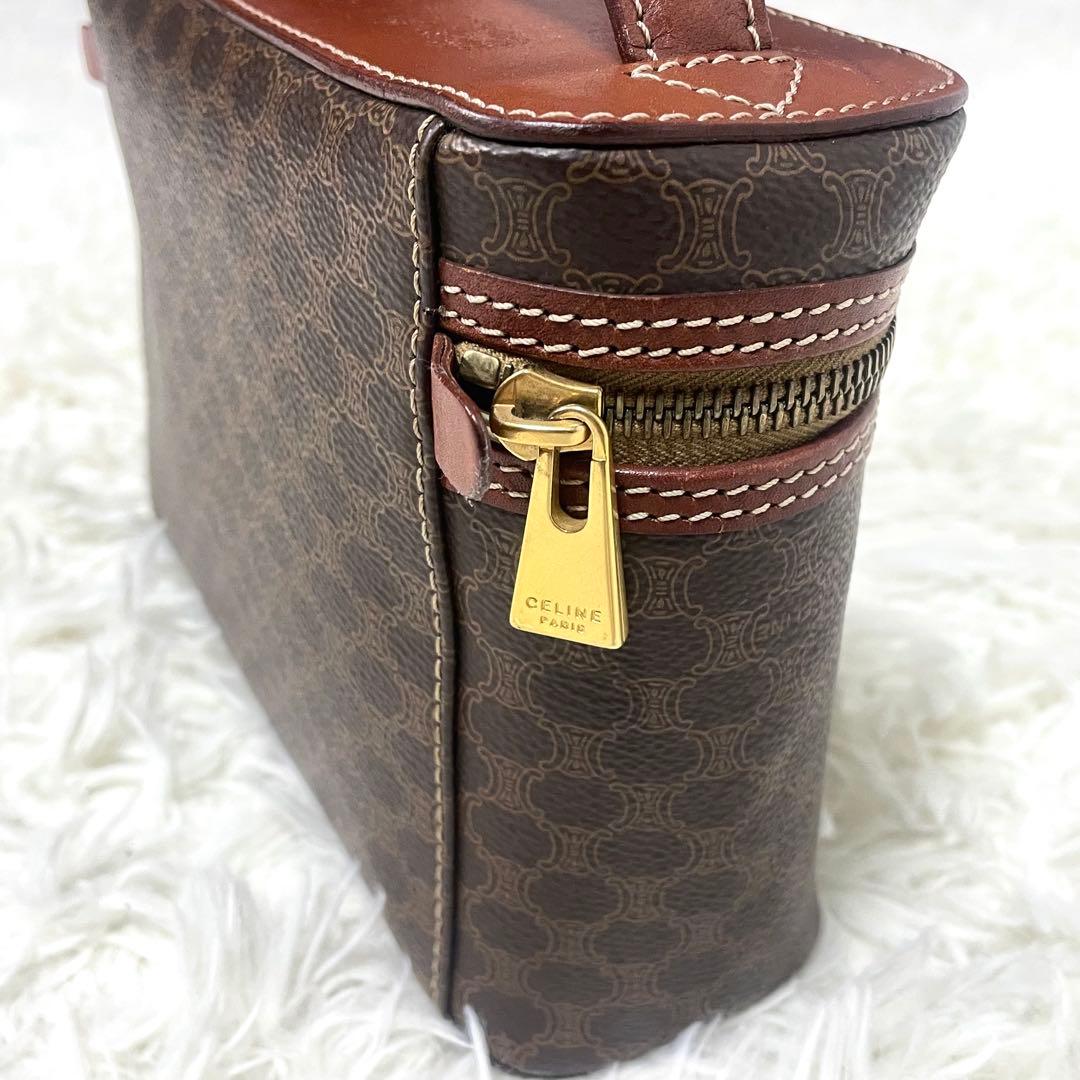 美品　CELINE セリーヌ バニティバッグ PVC マカダム柄 ヴィンテージ