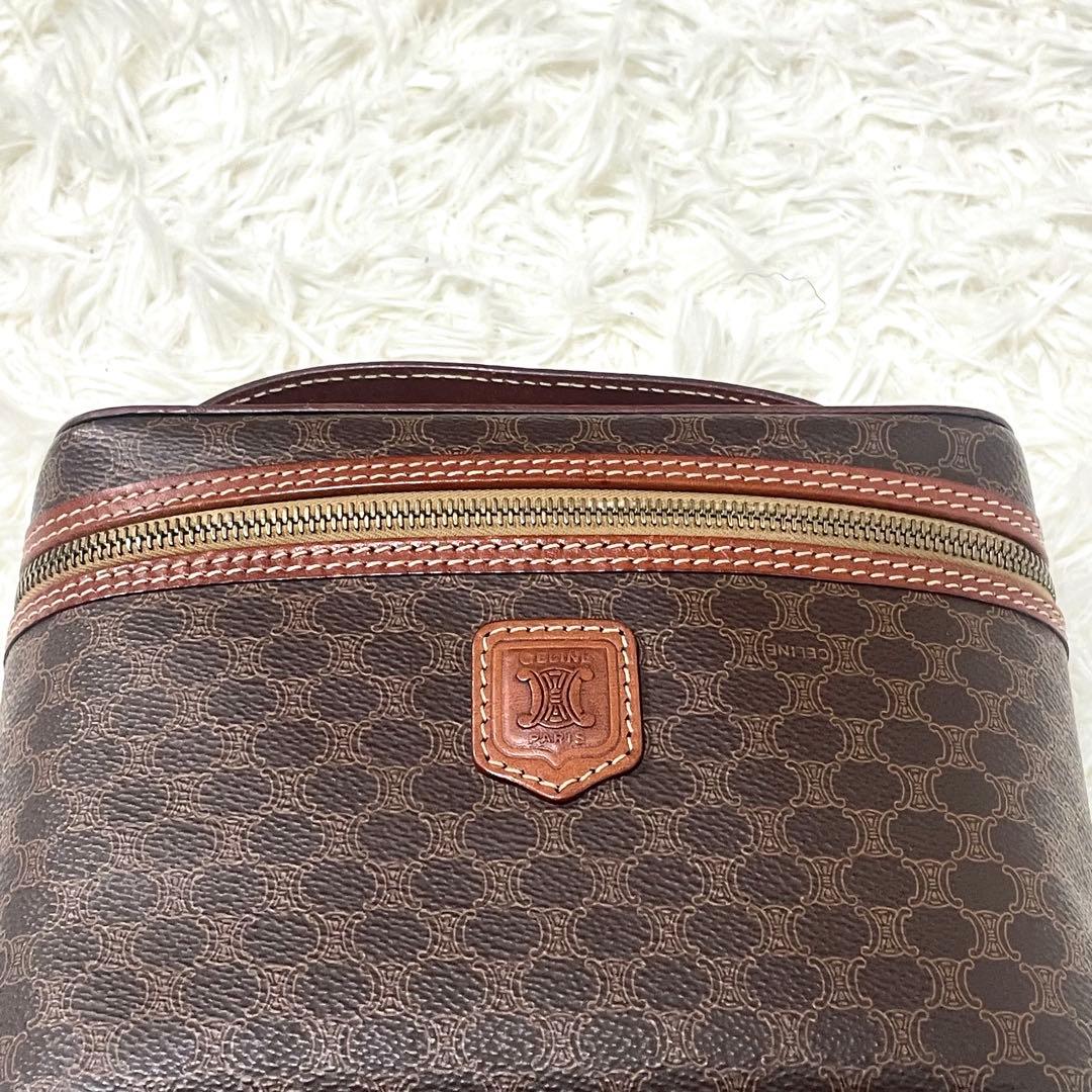 美品　CELINE セリーヌ バニティバッグ PVC マカダム柄 ヴィンテージ