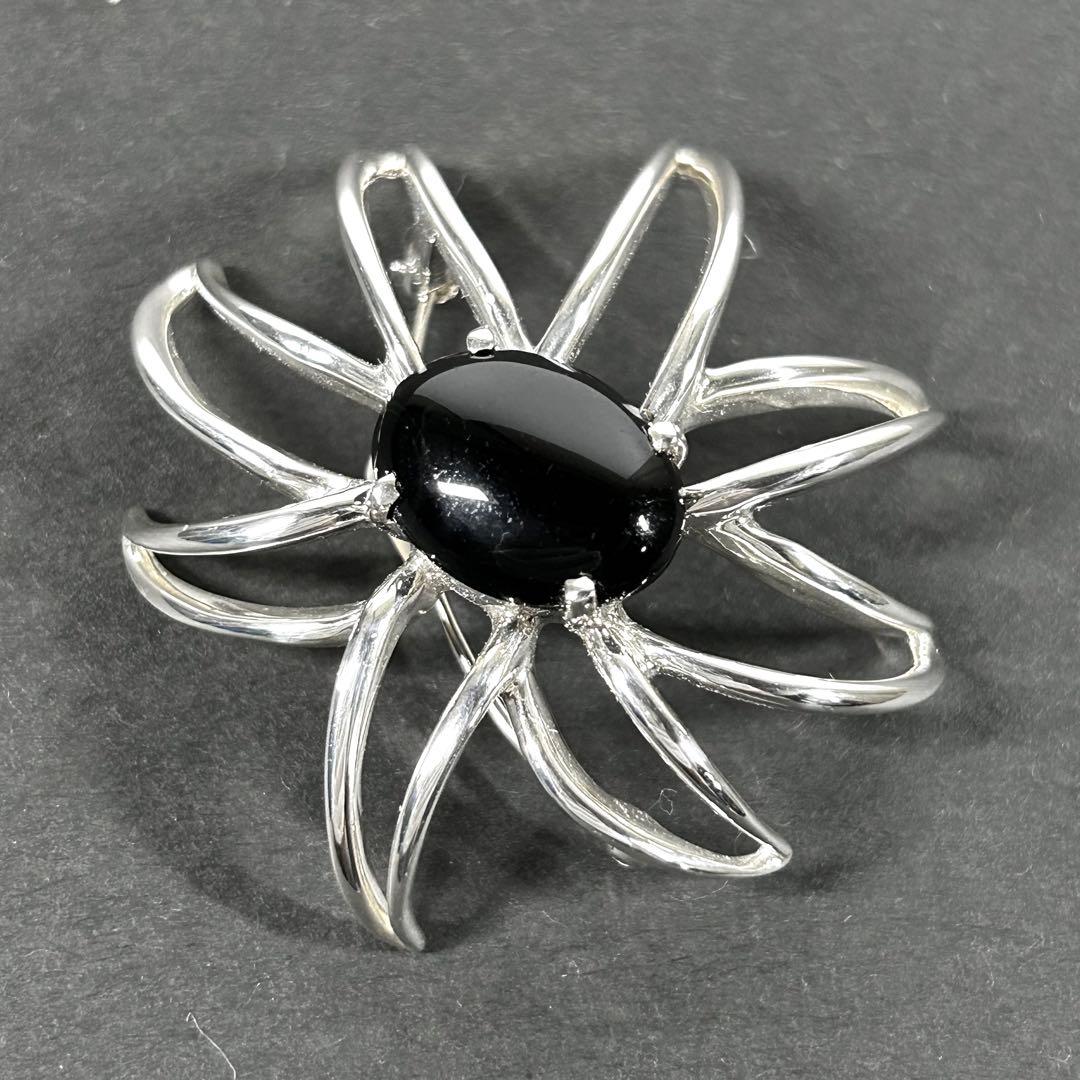 ティファニー ブローチ ファイヤーワークス シルバー925×オニキス 箱付き