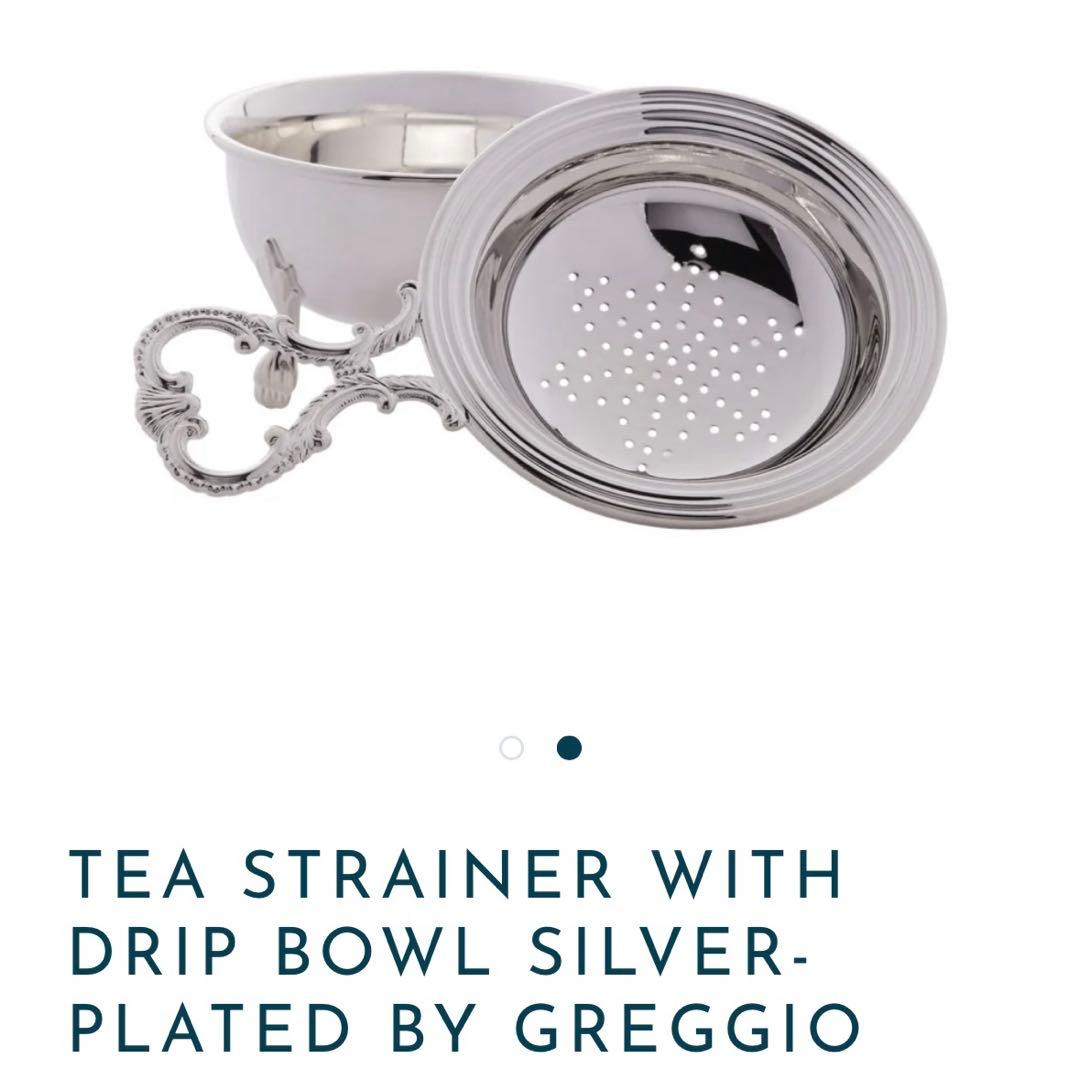 イタリア製 猫脚 シルバープレート ティーストレーナー Greggio