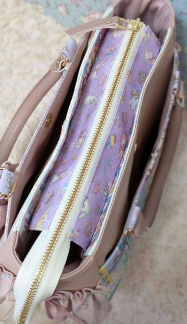 u*1様 ジョリーフルール　コラコラ　ピンク系　ぽってりトート　うさぎ　ねこ