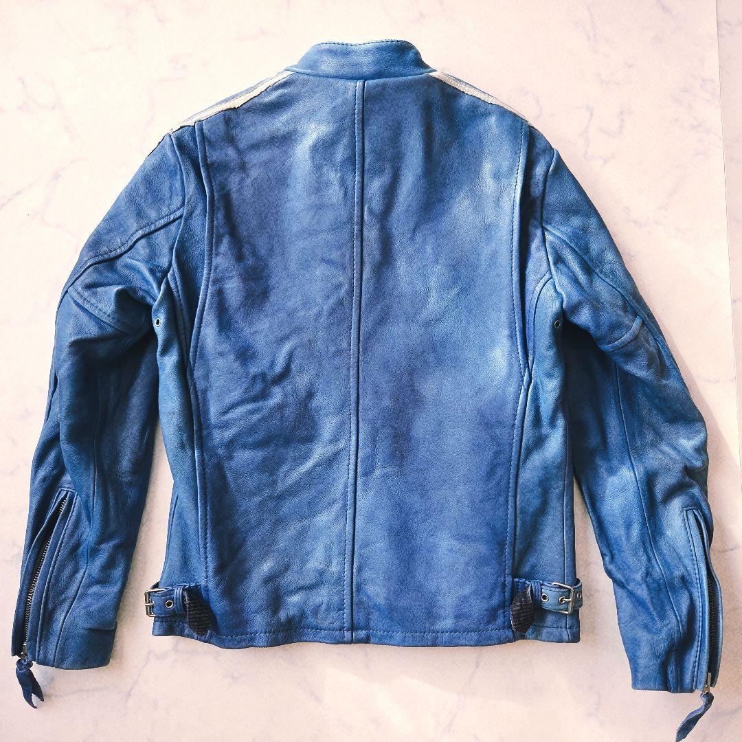 Schott クラシックレーサー レザージャケット M 青 シングルライダース