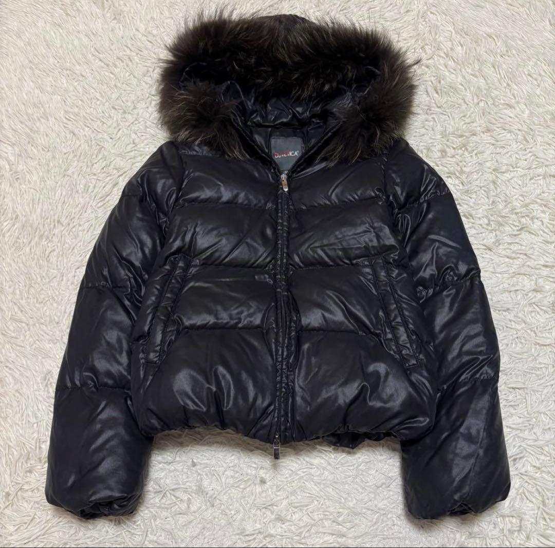 DUVETICA ファー ダウンジャケット ブラック y2k 38 短丈