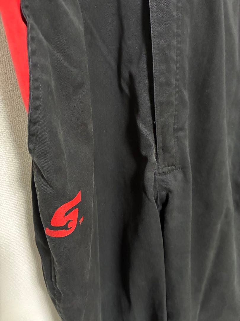 Snap-on つなぎ 黒/赤　半袖　Ｌ