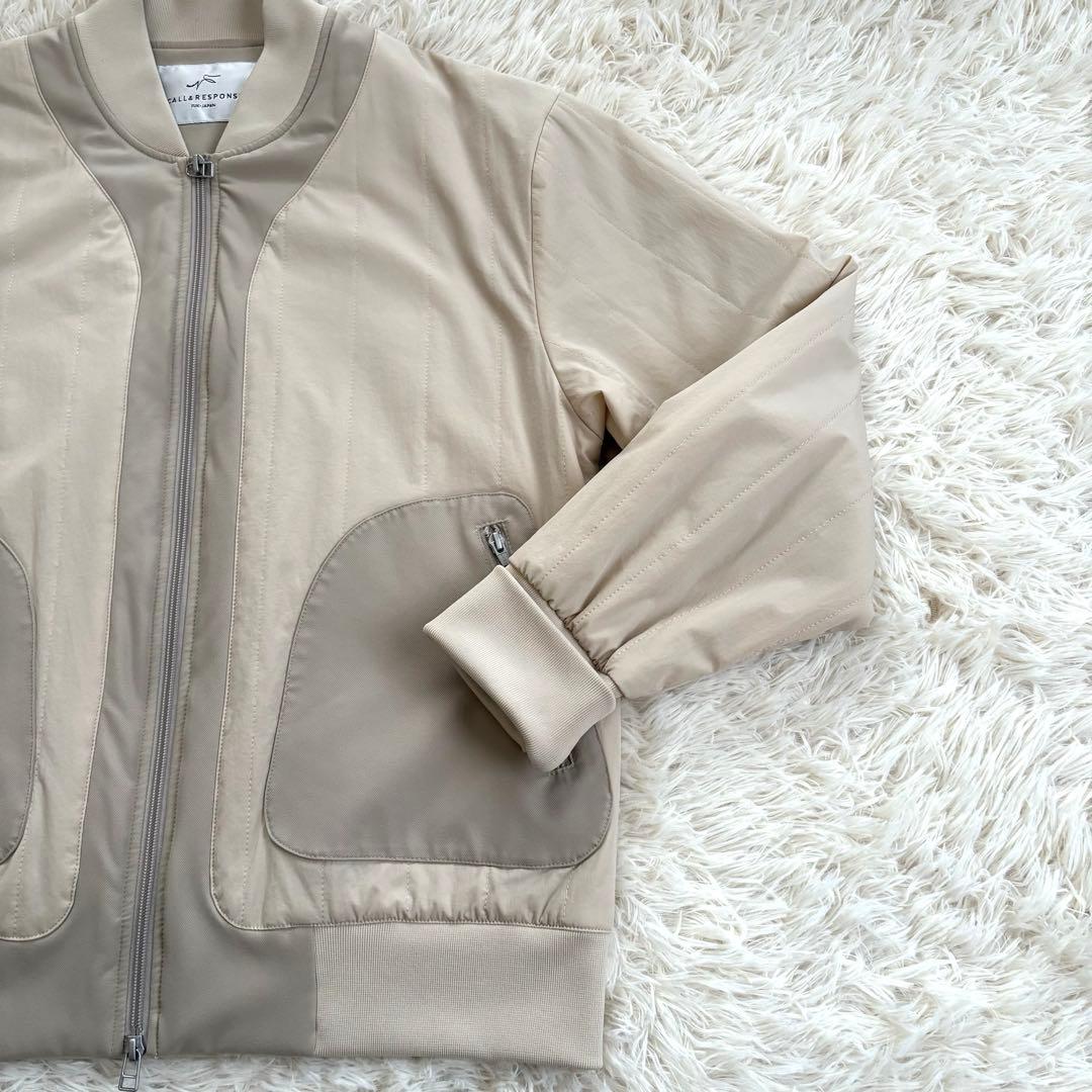 【超美品】コールアンドレスポンス　切り替えブルゾン　中綿キルティング　ベージュ