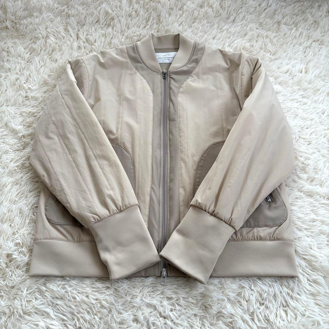 【超美品】コールアンドレスポンス　切り替えブルゾン　中綿キルティング　ベージュ