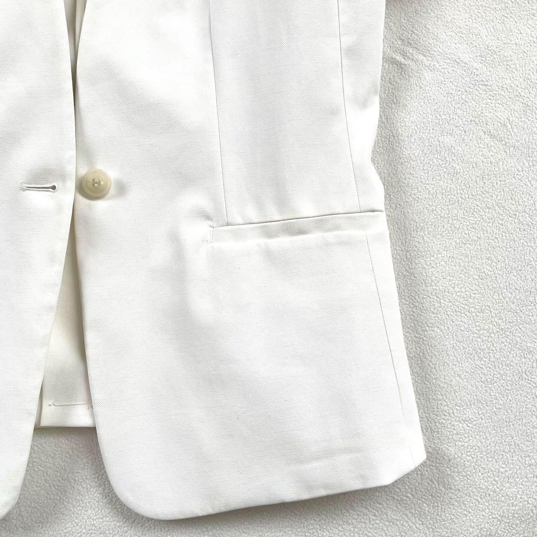 極美品✨プラステ ノーカラー リネン パンツスーツ セットアップ M ホワイト