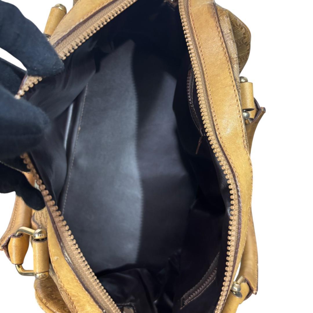 CELINE セリーヌ マカダム　レザー　ボストンバッグ　オールドセリーヌ