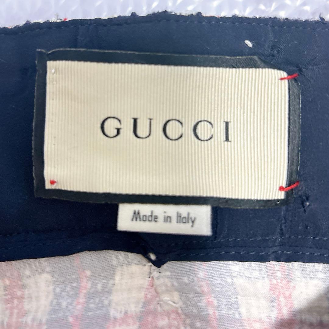 GUCCI ロゴマークチェックツイードスカート