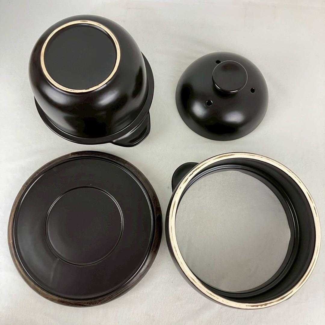 クリヤマ 黒樂 かまどご飯釜（大） 1〜4号 蓄熱炊き 土鍋圧釜 WA-100