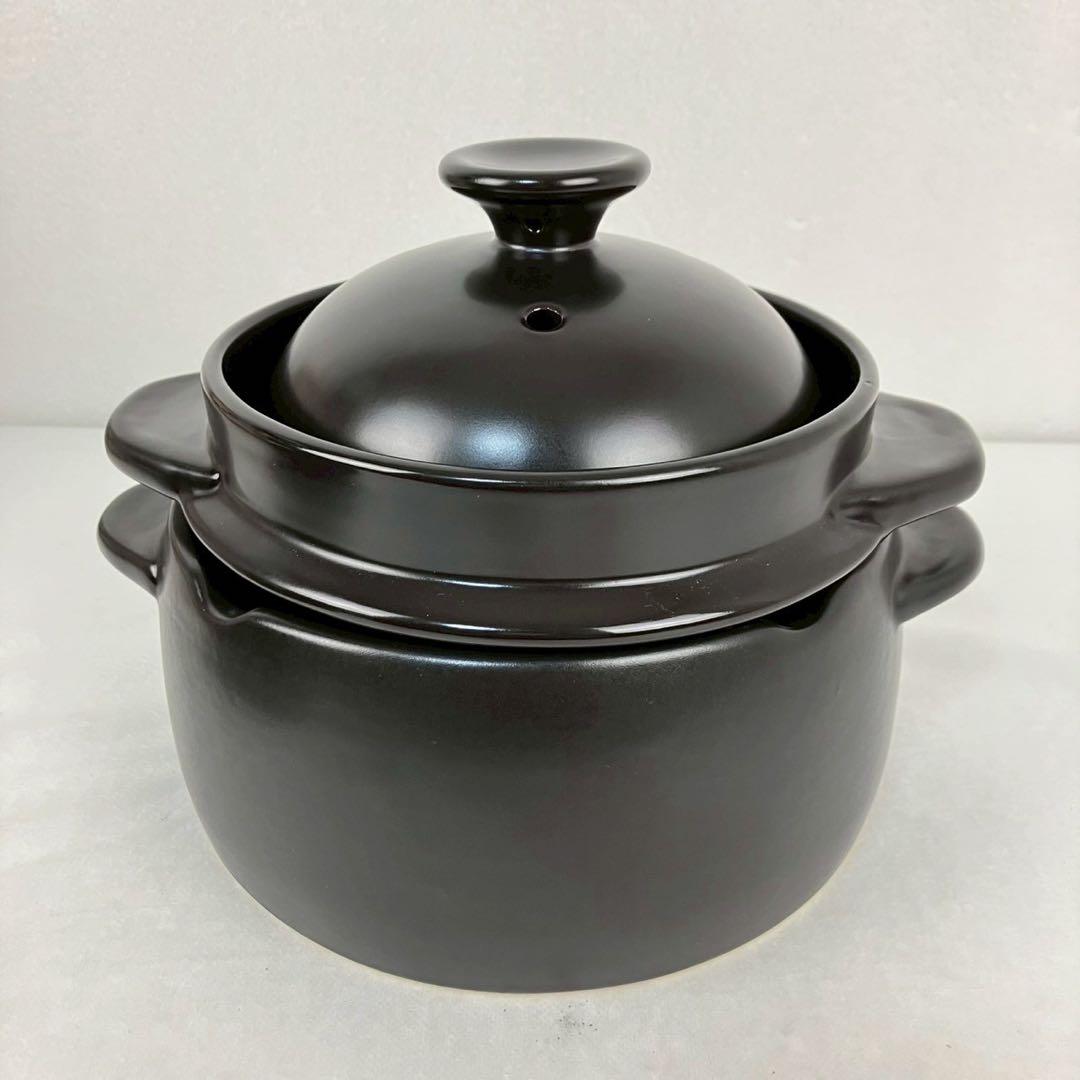 クリヤマ 黒樂 かまどご飯釜（大） 1〜4号 蓄熱炊き 土鍋圧釜 WA-100