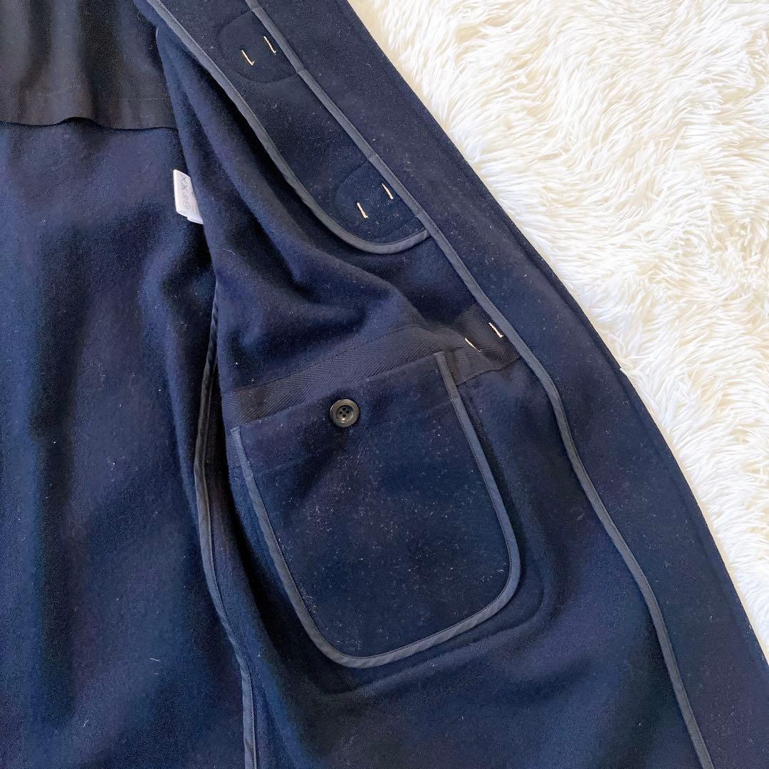MHL. マーガレットハウエル 丸襟 ダッフルコート トグルボタン ウール 濃紺