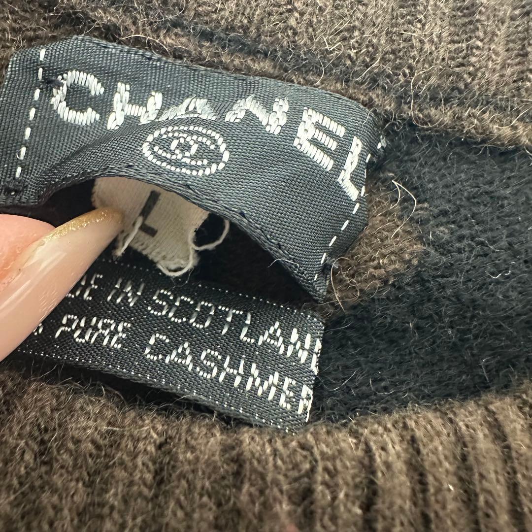 極美品 CHANEL VINTAGE カシミヤ100% バイカラー ニット ココ