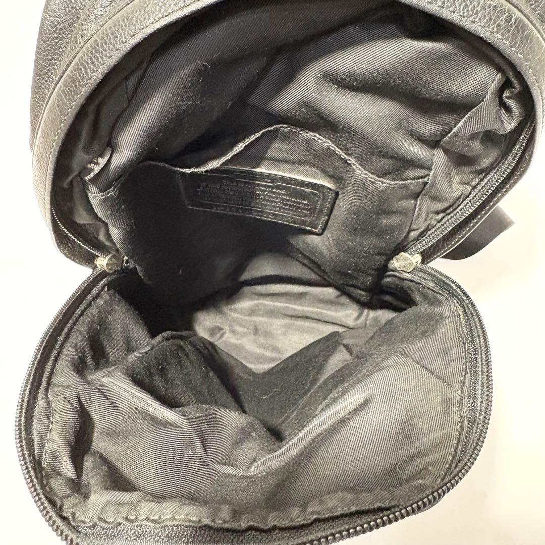 【極美品】COACH コーチ　ボディバッグ　レザー　ブラック　縦型