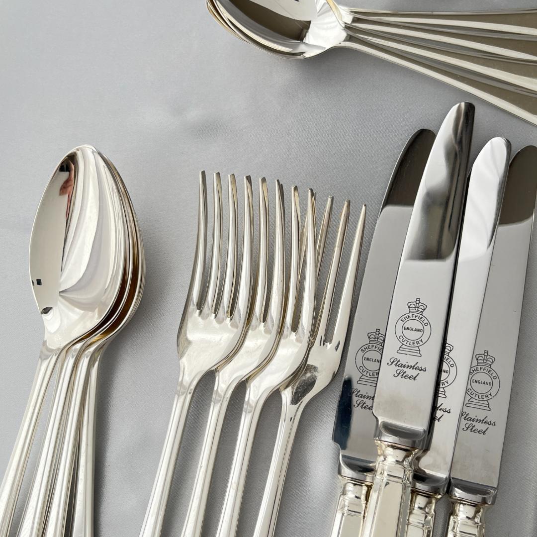 【英国】 アールデコ ディナーセット 4名用28本組 A1プレート