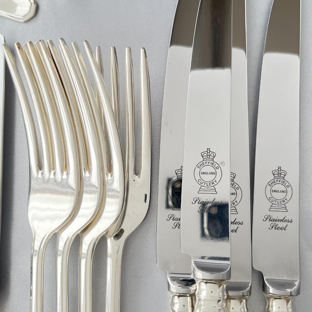 【英国】 アールデコ ディナーセット 4名用28本組 A1プレート