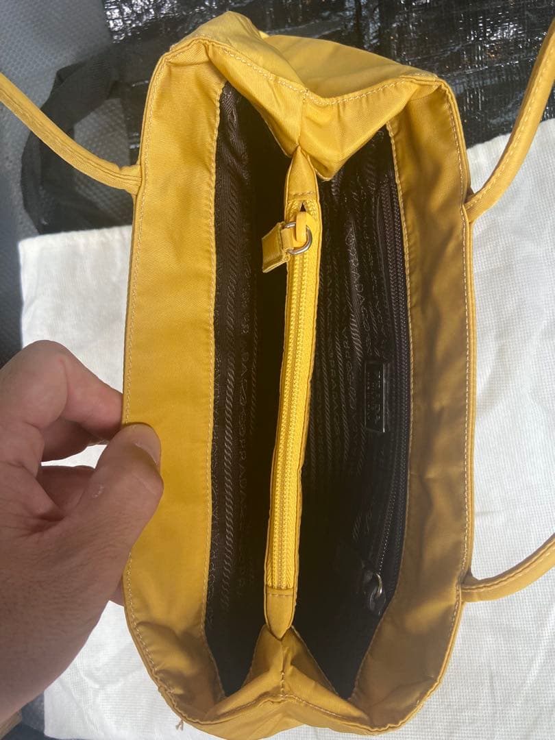 PRADA プラダ ナイロントートバッグ マスタード イエロー系