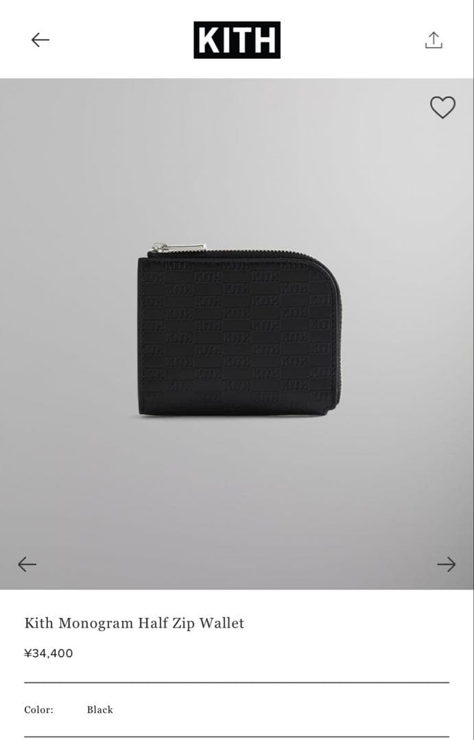 KITH ブラックレザー ケース　モノグラム　kith monogram