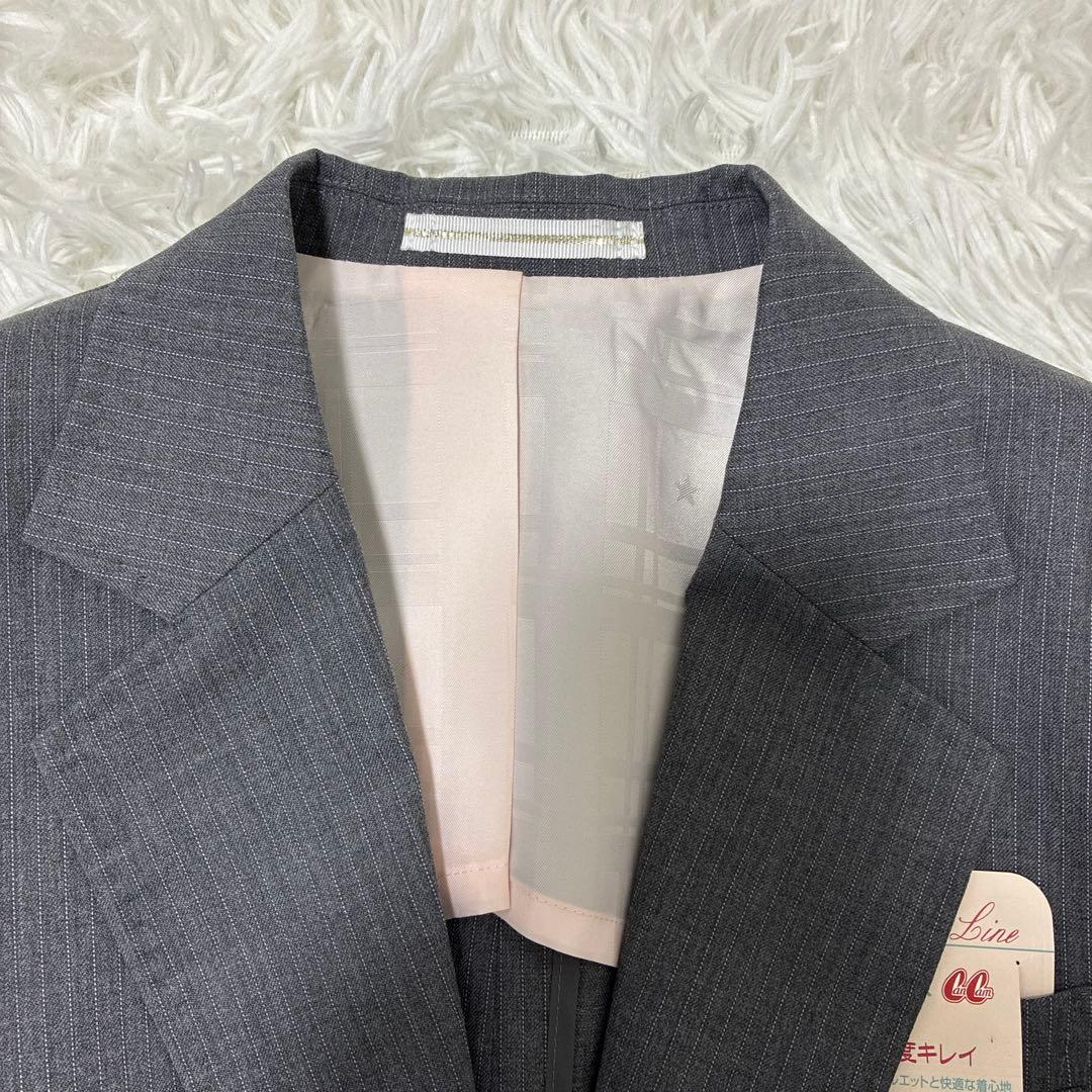 新品タグ付レミュー Les mues パンツスーツ セットアップ M ストライプ