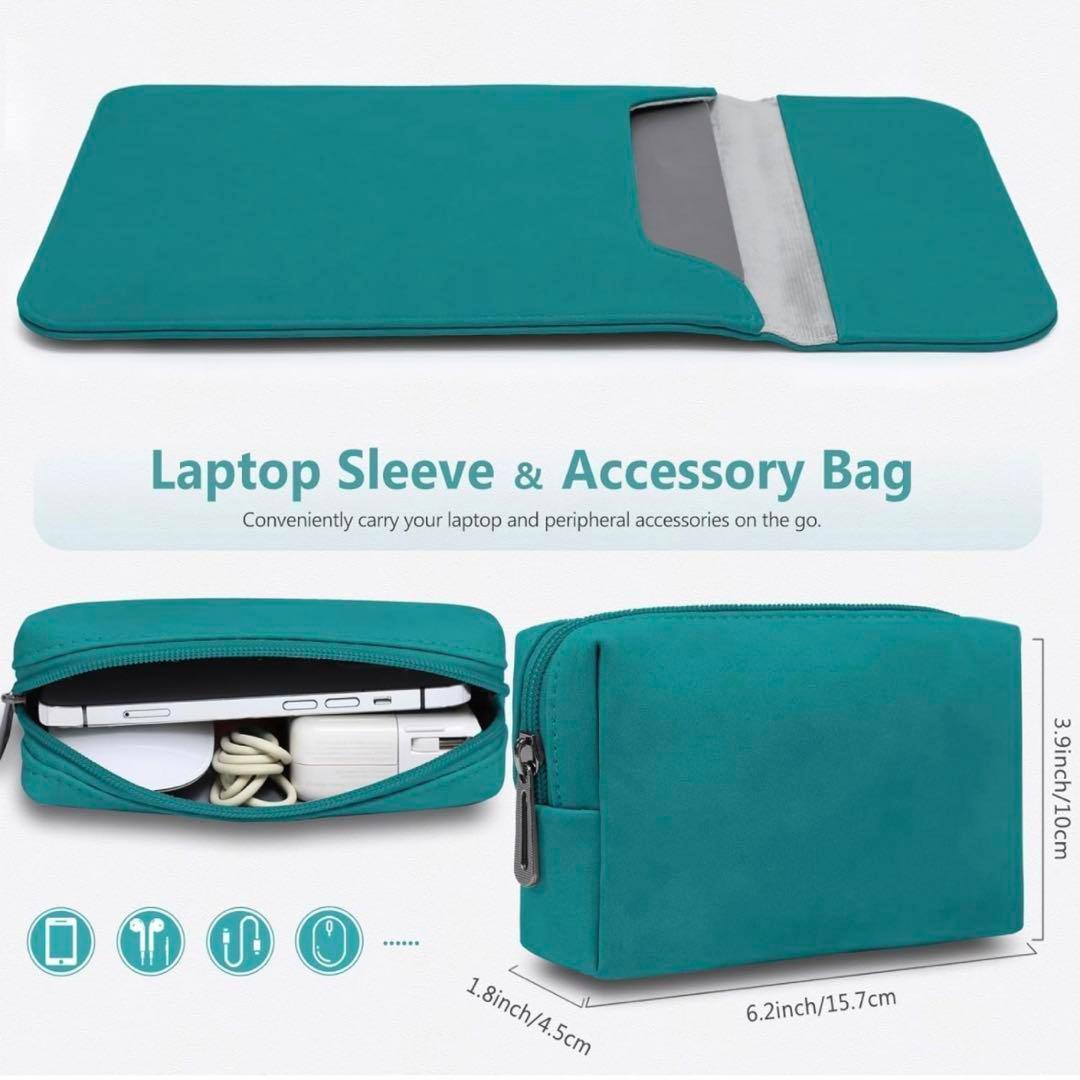 HYZUO 13インチ MacBook Air 薄型 収納袋付き 撥水加工 緑