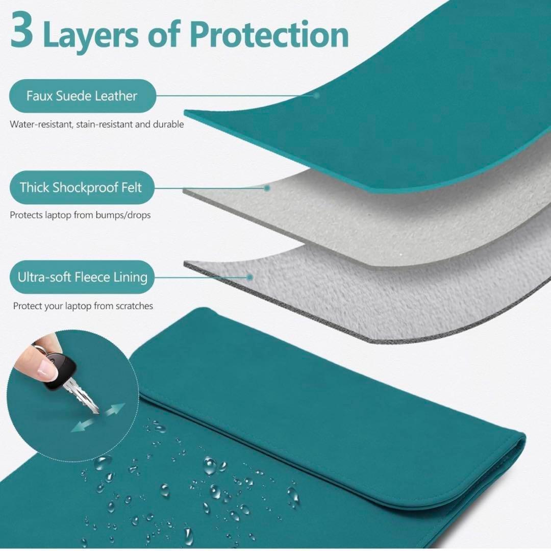 HYZUO 13インチ MacBook Air 薄型 収納袋付き 撥水加工 緑