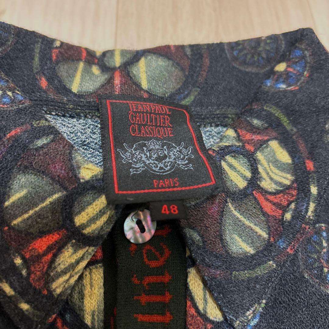 希少★Jean Paul GAULTIER★総柄★シャツ★伸縮★48★アート柄