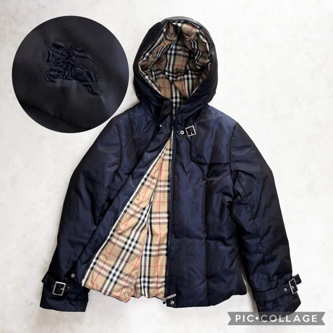 【美品】BURBERRY ダウンジャケット ノバチェック　ホースロゴ　S相当