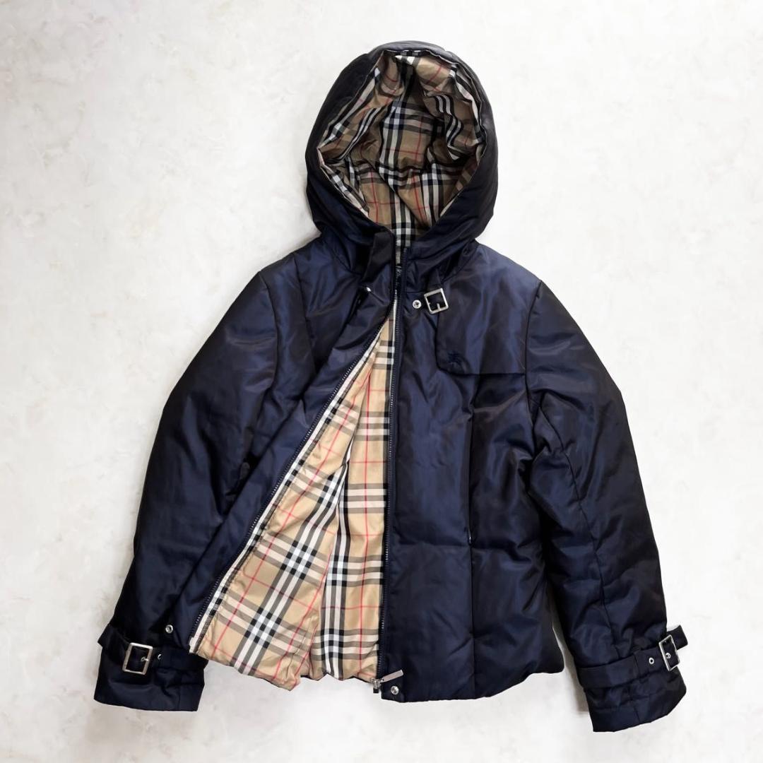 【美品】BURBERRY ダウンジャケット ノバチェック　ホースロゴ　S相当