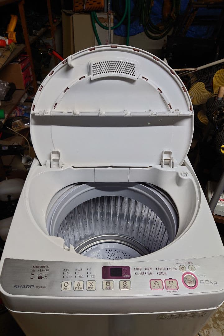 【良品】SHARP 縦型洗濯機 6kg 穴なし洗濯槽 北陸のみ送料無料