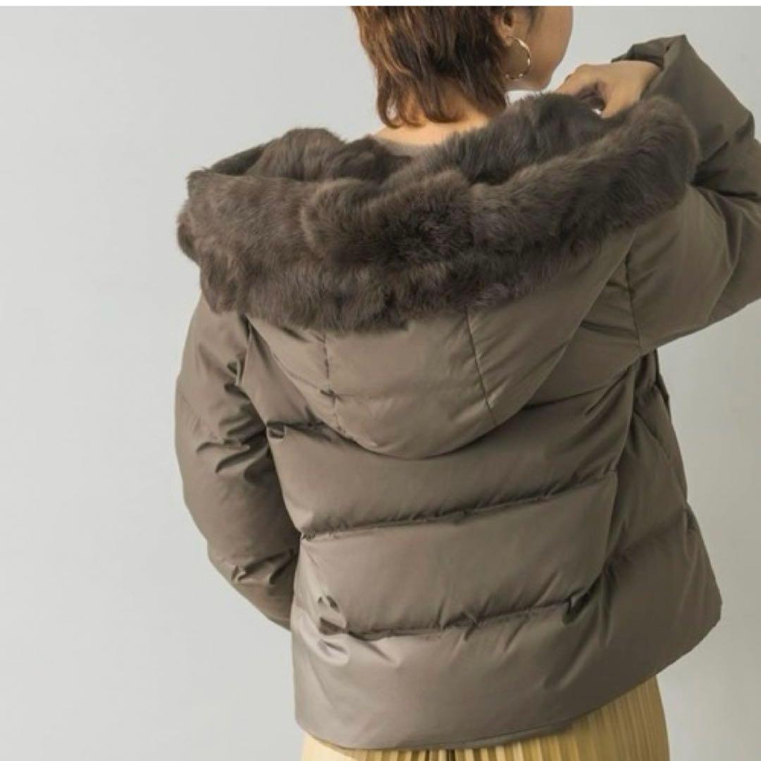 極美品☆希少☆アーバンリサーチ　ラビットフードストレッチショートダウン　ブラウン