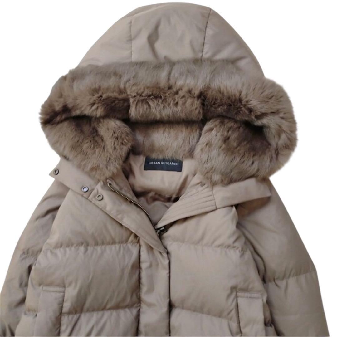 極美品☆希少☆アーバンリサーチ　ラビットフードストレッチショートダウン　ブラウン