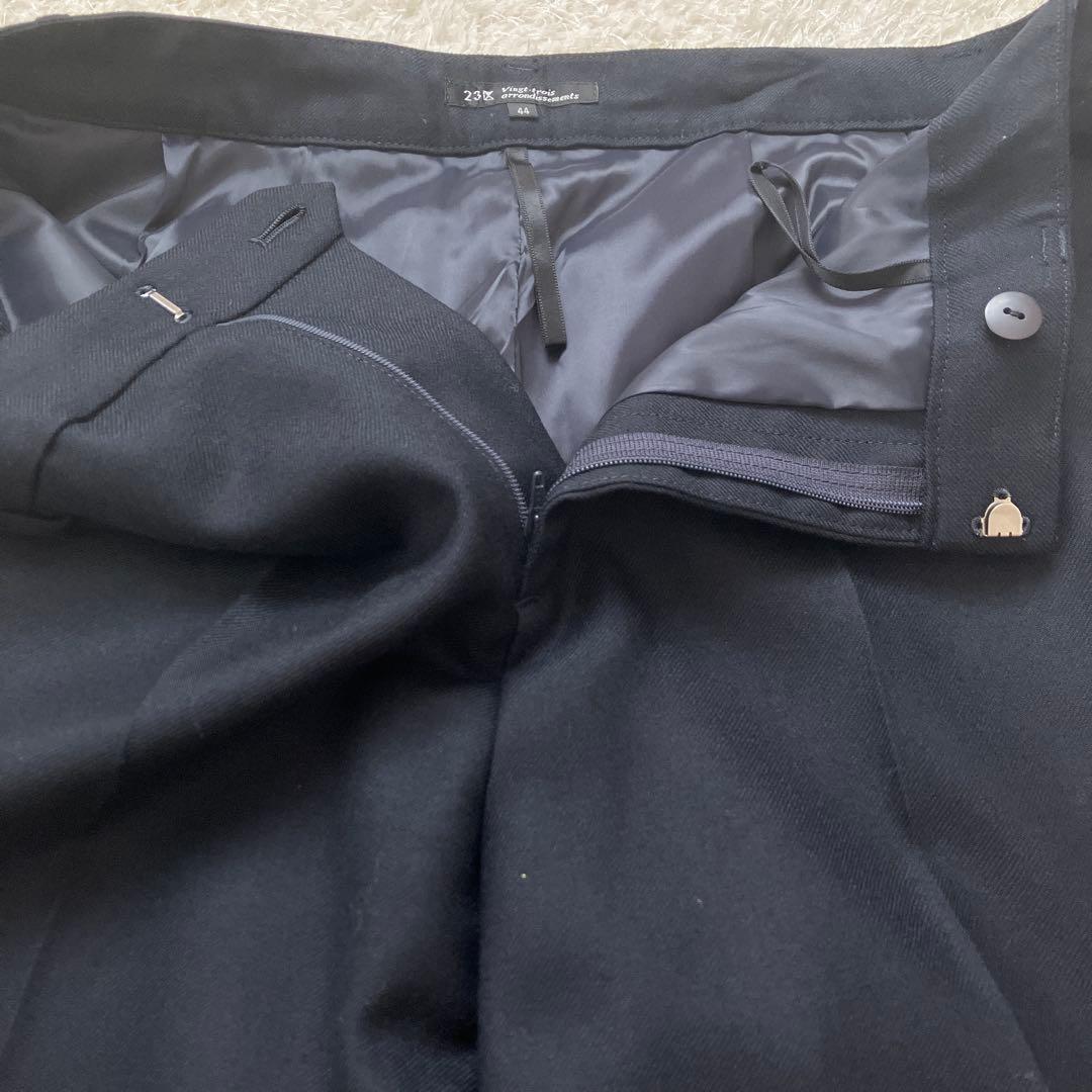 購入者様確定　ノーカラージャケット　テーパードパンツスーツ　紺　大きいサイズ