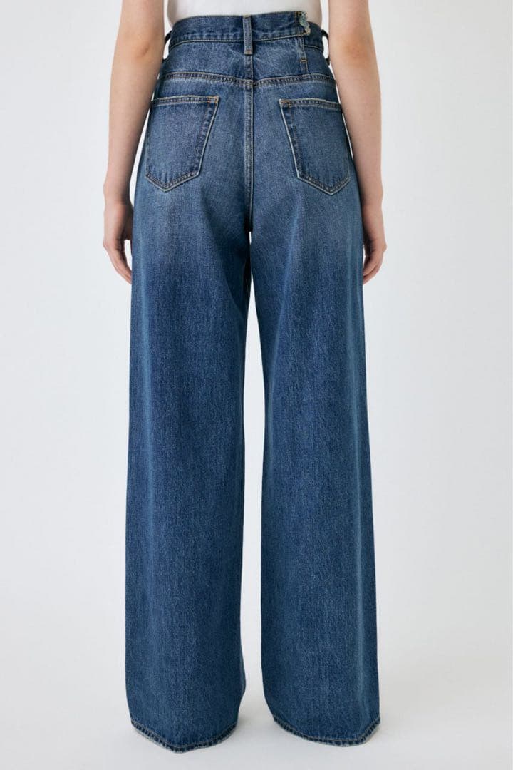 新品MOUSSY クロスウエストワイドストレートデニム 1