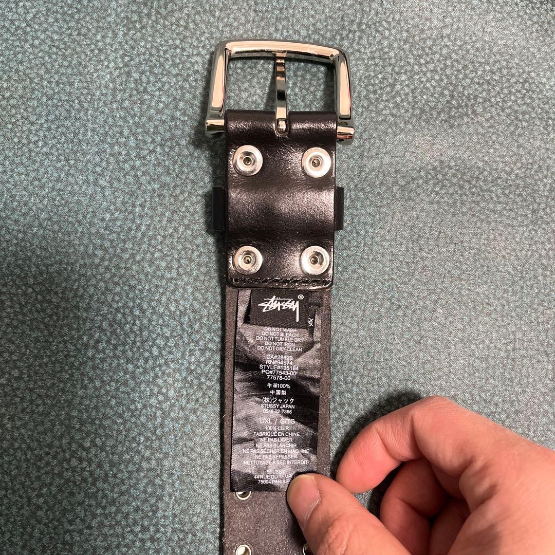 小物 Stussy 8ball studded belt black L/XL