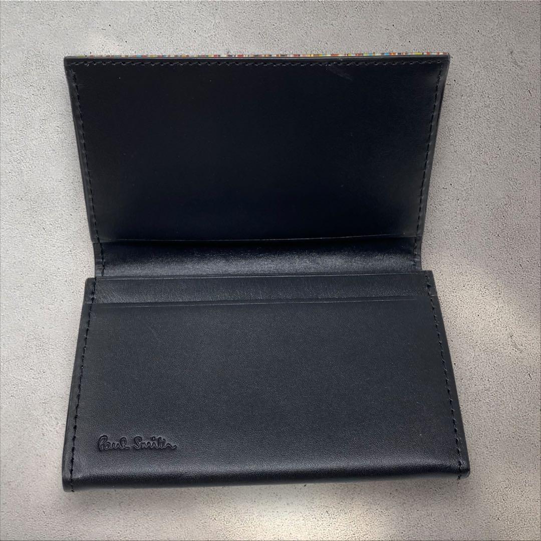 Paul Smith 名刺入れ ポールスミス ブラック ストライプポイント 黒