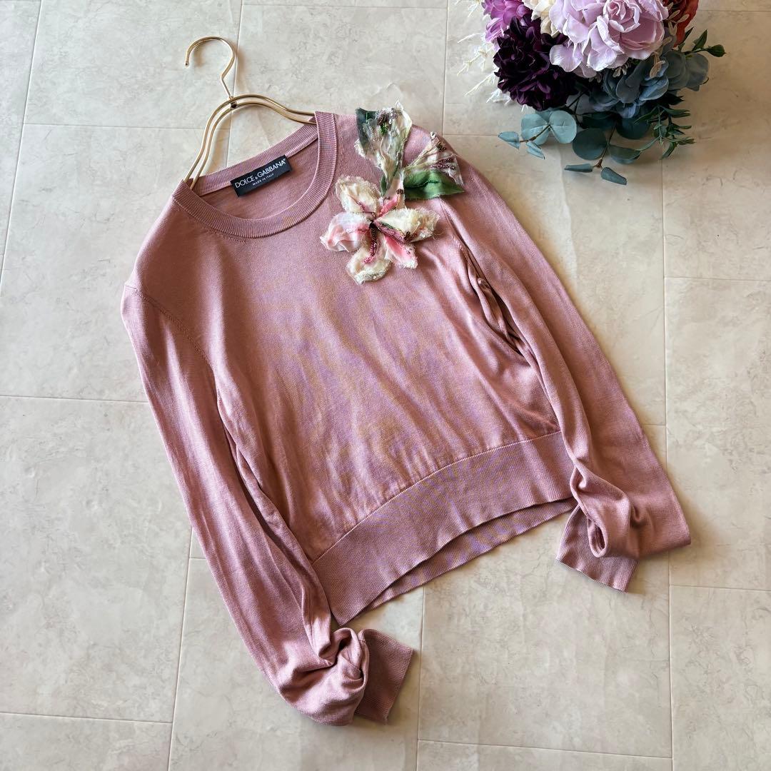 NO.5-144DOLCE&GABBANA イタリア製 花モチーフ　シルクニット