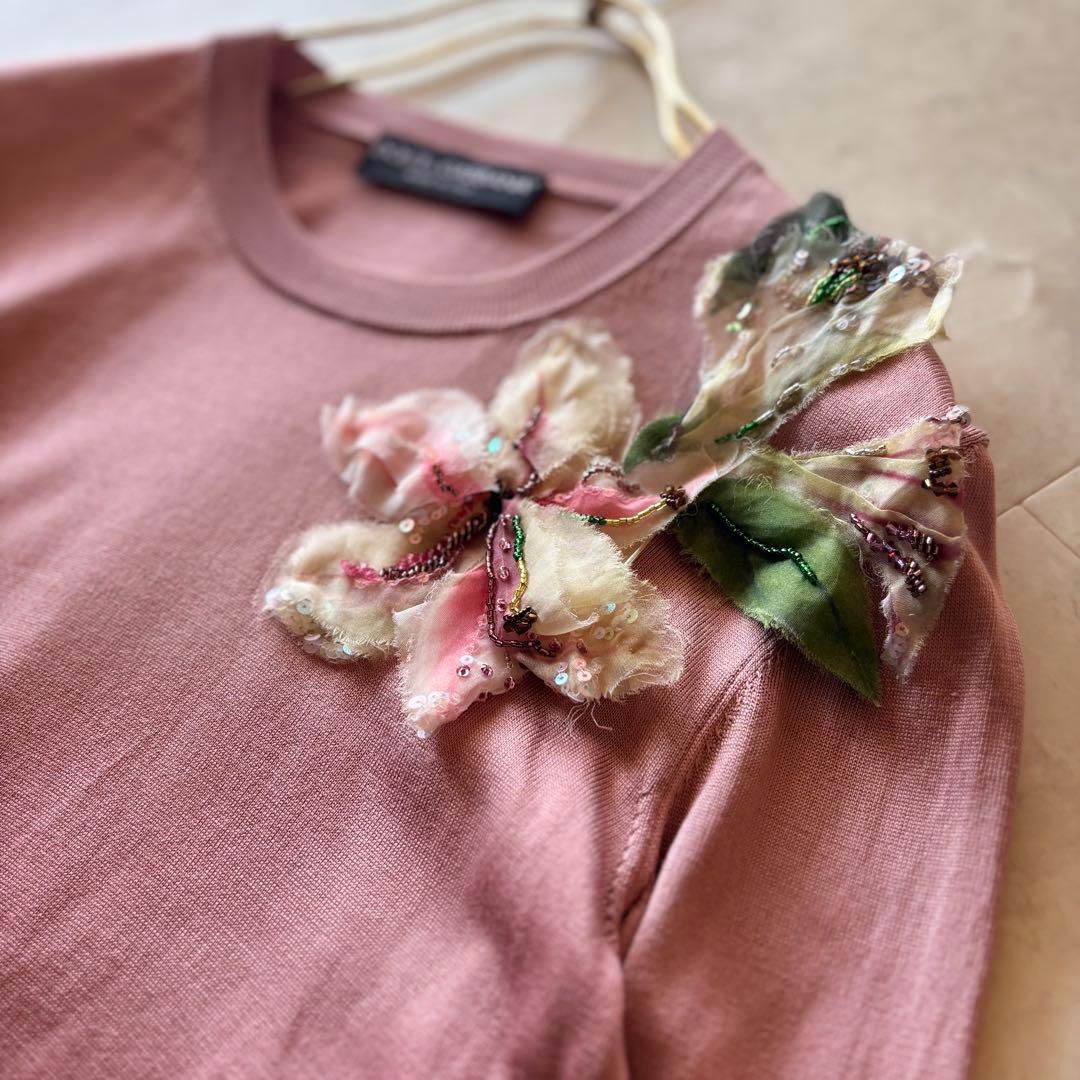 NO.5-144DOLCE&GABBANA イタリア製 花モチーフ　シルクニット